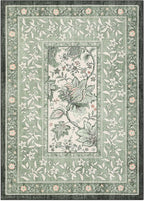 GarveeHome Provence Area Rugs 9x12 Living Room, Botanical Grove Sage Green Cottagecore Washable Rug for Bedroom Dining Nursery Low-Pile Vintage Large Soft Carpet