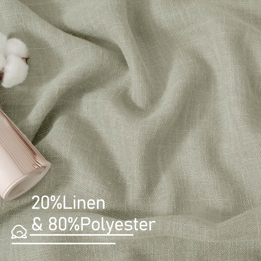 LAMIT 45 Inch Length Linen Curtains for Small Window Bedroom, 34 x 45 Inch