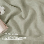 LAMIT 45 Inch Length Linen Curtains for Small Window Bedroom, 34 x 45 Inch