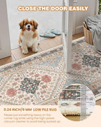 Restydon Runner Rug 2x6, Non Slip Washable Rugs for Hallways,Blue/Red/Multi