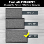 Sierra Concepts Front Door Mat X-Large Welcome Floor Mats - Entryway Indoor Outdoor Entrance Doormat, Patio, Porch, Muddy Dog Shoe, Inside Outside Low Profile 48x36in, 2-Pack Battleship Gray