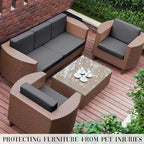 Outdoor Cushion Covers Set,14PCS Patio Furniture Couch Seat Slipcovers, Replacement for Sofa Sectional Chair(Cover，Only)