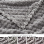 EXQ Home Fleece Blanket Twin Size for Couch or Bed - 3D Imitation Turtle Shell Jacquard Decorative Blankets - Cozy Soft Lightweight Fuzzy Flannel Blanket Suitable for All Seasons(60"×80",Light Grey)