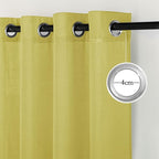 NICETOWN Bright Yellow Linen Curtains 96 inches Long, Grommet Thick Flax Light Filtering Window Treatments Semi Sheer Privacy Assured for Bedroom/Kids Room, W55 x L96, 2 Panels