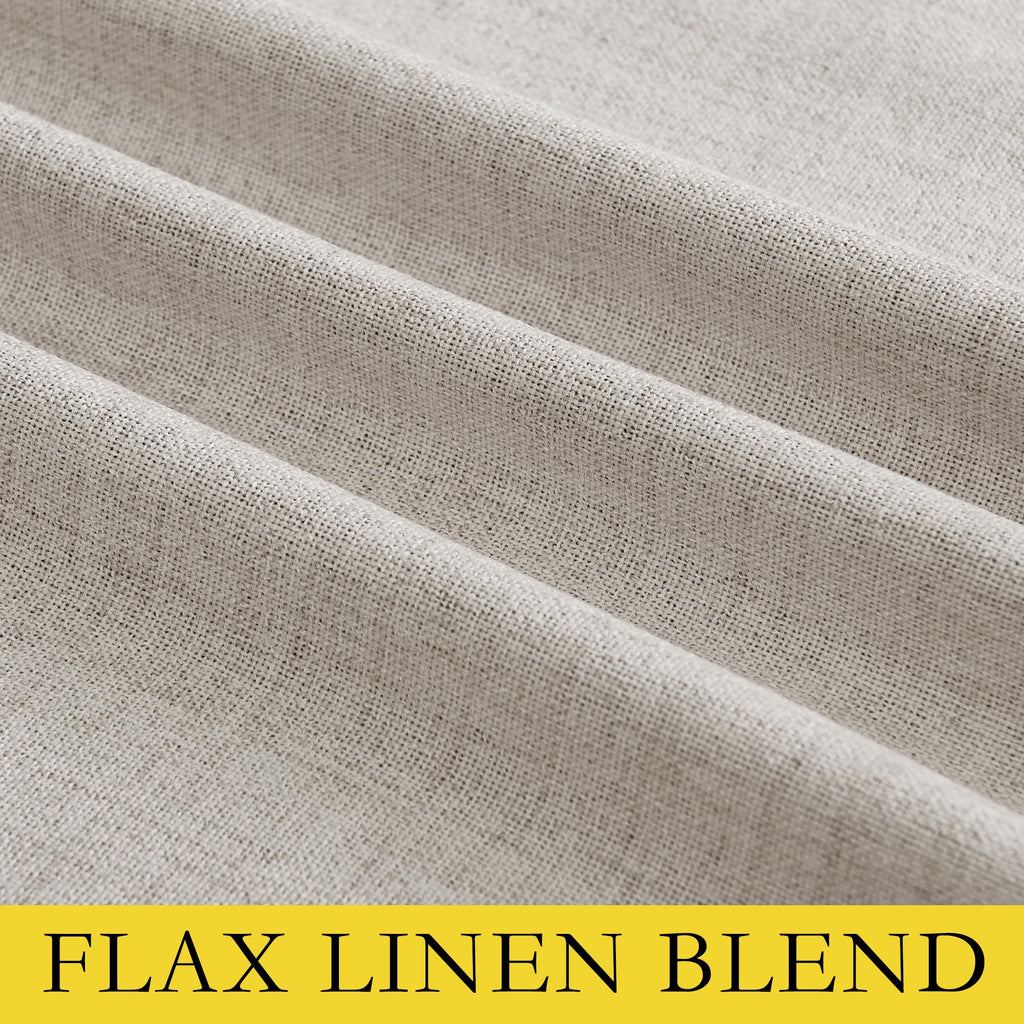 NICETOWN Brich Vintage Open Linen Weave Flax Thermal Curtains, 100% Blackout Curtains 54" Long for Dining Room, Soundproof Window Treatment Drapes for Kitchen, 42" Wide Per Panel, Set of 2
