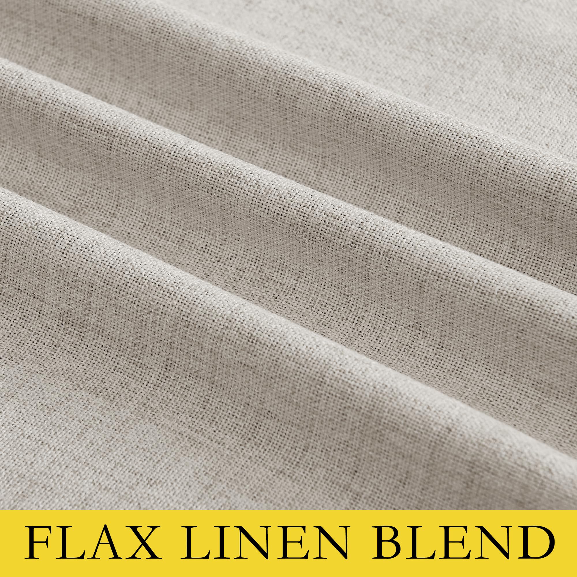 NICETOWN Brich Vintage Open Linen Weave Flax Thermal Curtains, 100% Blackout Curtains 54" Long for Dining Room, Soundproof Window Treatment Drapes for Kitchen, 42" Wide Per Panel, Set of 2