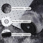 Chicrug Soft Runner Rugs for Bedroom Living Room Plush Fluffy Rug 2x8 Feet, Shag Furry Area Rug Carpet Non Shedding for Nursery Children Kids Girls Room Home Decorative, Grey and Black