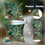 Rustic Forest Green Pillow Covers 18x18 Double-Sided, Cottagecore Summer Lemon Forest Botanical Nature William Morris Inspired Decorative Throw Pillow Covers for Sofa Bed Bedroom Living Room