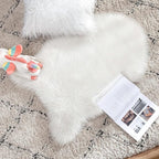 MIULEE Luxury Super Soft Fluffy Area Rug Faux Fur Sheepskin Rug Decorative Christmas Plush Shaggy Carpet for Bedside Sofa Floor Nursery 2 x 3 Feet, White