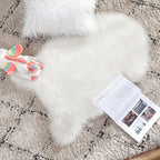 MIULEE Fluffy Area Rug 2x3 ft Faux Fur Sheepskin Rug for Bedroom White
