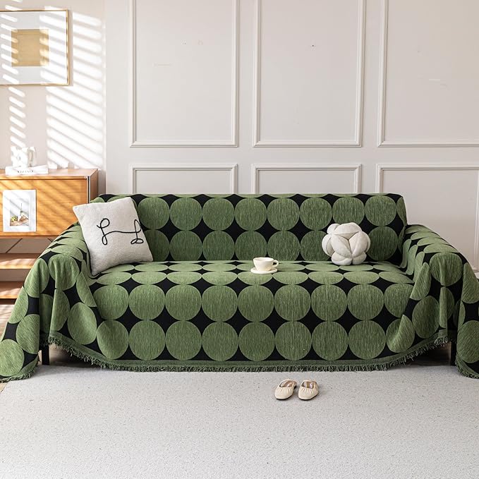KaviKon Couch Cover for Sofa, Boho Sofa Covers Washable 3 Cushion for Dogs
