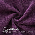 MIULEE Pack of 2 Couch Throw Pillow Covers 12x20 Inch Soft Plum Purple Chenille Lumbar Pillow Covers for Sofa Living Room Solid Dyed Cases