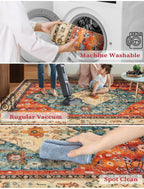 SERISSA 2'6"x18' Washable Non Slip Boho Runner Rug for Hallway