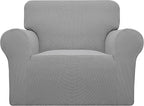 Easy-Going Stretch Oversized Chair Slipcover with Arm Washable Light Gray