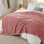 Bedsure GentleSoft Dusty Pink Fleece Queen Blanket for Couch - Super Soft Cozy Blankets for Women, Cute Small Blanket for Girls, 90x90 Inches