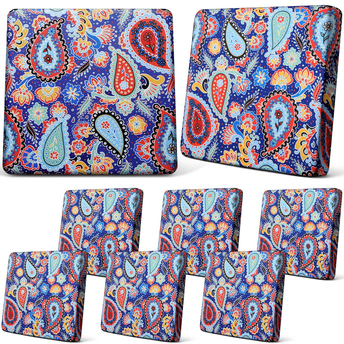 Newwiee 8 Pcs Patio Outdoor Cushion Covers,Solid,Wine Red