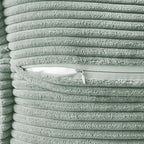 MIULEE Spring Decorative Throw Pillow Covers for Couch Bed Livingroom 16x16 Inch Set of 2 Greyish Green Boho Accent Throw Pllows Broadside Striped Patchwork Soft Corduroy Summer Pillowcases