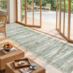 Restydon 2x10 Runner Rug Non Slip,Washable Hallway Runner Rug,Green