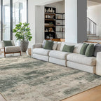 BEIMO Area Rugs 10x12 for Living Room Bedroom, Modern Abstract Machine Washable Rug, Large Soft Low Pile Floor Cover with Non Slip Backing for Dining Room, Grey/Dark Green