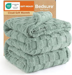 Bedsure GentleSoft Blankets Queen Size for Bed - Super Soft Cozy Blanket for Kids Girls, Large Fuzzy Fleece Spring Throw for Bedroom Decor, Sage Green, 90x90 Inches