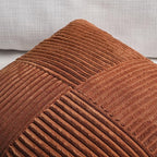 Fancy Homi 2 Packs Rust Lumbar Decorative Throw Pillow Covers 14x22 Inch for Living Room Couch Sofa, Rustic Farmhouse Boho Home Decor, Soft Striped Corduroy Rectangle Accent Terracotta Cushion Case