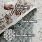 Hallway Runner Rug 2x8 Washable: Entryway Runners Rugs Non Slip Easy-to-Clean - Soft Living Room Bedroom Carpet - Thin Low Pile Printed Floor Mat for Dining Room Beige Brown