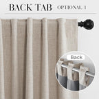 RYB HOME Natural Beige 100% Blackout Curtains 63 inch Long, Light Blacking & Thermal Insulated Curtains for Nursery/Bedroom/Kids'Room, Back Tab & Rod Pocket Window Treatment, W52 x L63, 2 Panels