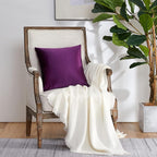 GIGIZAZA Purple Decorative Velvet Decorative 18x18 Throw Pillow Covers for Sofa Bed 2 Pack Soft Cushion Cover