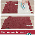 BEQHAUSE Kitchen Runner Rugs 24"x60", Non-Slip Kitchen Mats for Floor, Super Absorbent and Stain Resistant Kitchen Rug, Machine Washable Rugs for Kitchen, Hallway, Laundry & Sink, Red