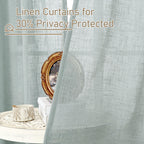 LAMIT Extra Wide Linen Curtains for Bedroom Living Room 60 x 84 Inch