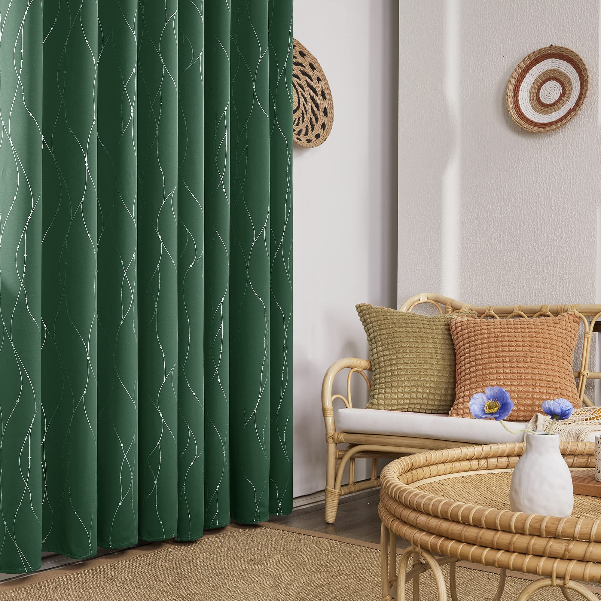 Deconovo Living Room Curtains 95 Inches Long, Blackout Curtains for Bedroom