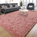Tepook Area Rugs 9x12 for Living Room, Super Soft Fluffy Rugs for Bedroom, Modern Shaggy Rug Fuzzy Carpets for Kids, Plush Indoor Nursery Home Decor Rug with Non-Slip Bottom, Blush