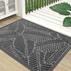 Colorxy Waterproof Doormat, Sturdy Natural Rubber Front Door Mats, Non Slip Low Profile Indoor Outdoor Entrance Mat, Stain Resistant Easy Clean Floor Mat for Patio or Entryway, 71''x47'', Dark Grey