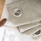 H.VERSAILTEX Living Room Linen Curtains Semi Sheer Curtains Nickel Grommet Curtain Energy Saving Light Filtering Window Treatments Panels for Bedroom, Oatmeal, 2 Panels, 52 x 108 - Inch