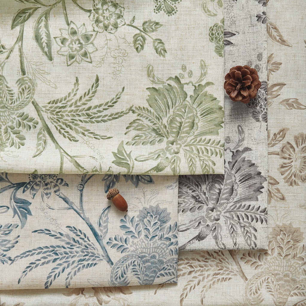 jinchan Linen Floral Curtains for Living Room with Printed Flower 63 Inches Long Light Filtering French Country Back Tab Rod Pocket Sage Green Window Curtain Set Farmhouse Drapes 2 Panels