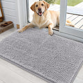 OLANLY Dog Door Mat for Muddy Paws 36x24, Super Absorbent Chenille Mud Mat