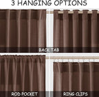 Nanspring Mocha Mousse Curtains 120 Inches Long 2 Panels Set Back Tab Linen Loop Pocket Light Filtering Semi Sheer Boho Style Curtain for High Ceiling Living Room Curtains 52x120
