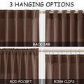 Mocha Mousse Curtains 102 Inches Long 2 Panel Set Back Tab Rod Pocket Linen Blend High Window Semi Sheer Light Filtering Burlap Look for Neutral Farmhouse Decor Curtain in Living Room 52x102
