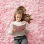 OLANLY 9x12 Machine Washable Large Area Rugs for Living Room, Bedroom, Soft Fluffy Shaggy Bedside Rug, Indoor Floor Carpet for Kids Girls and Boys, Dorms, Nursery, Home Decor Aesthetic, Pink