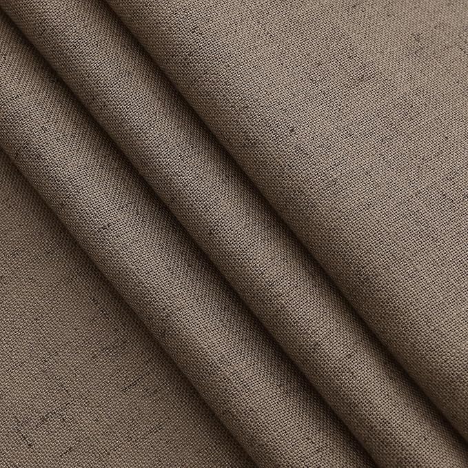 Light Brown Linen Curtains 120 Inch Extra Long for Living Room Back Tab Light Filtering Semi Sheer Drapes Modern Farmhouse Boho Decor Cotton Textured Curtain for Floor to Ceiling High Window 52x120