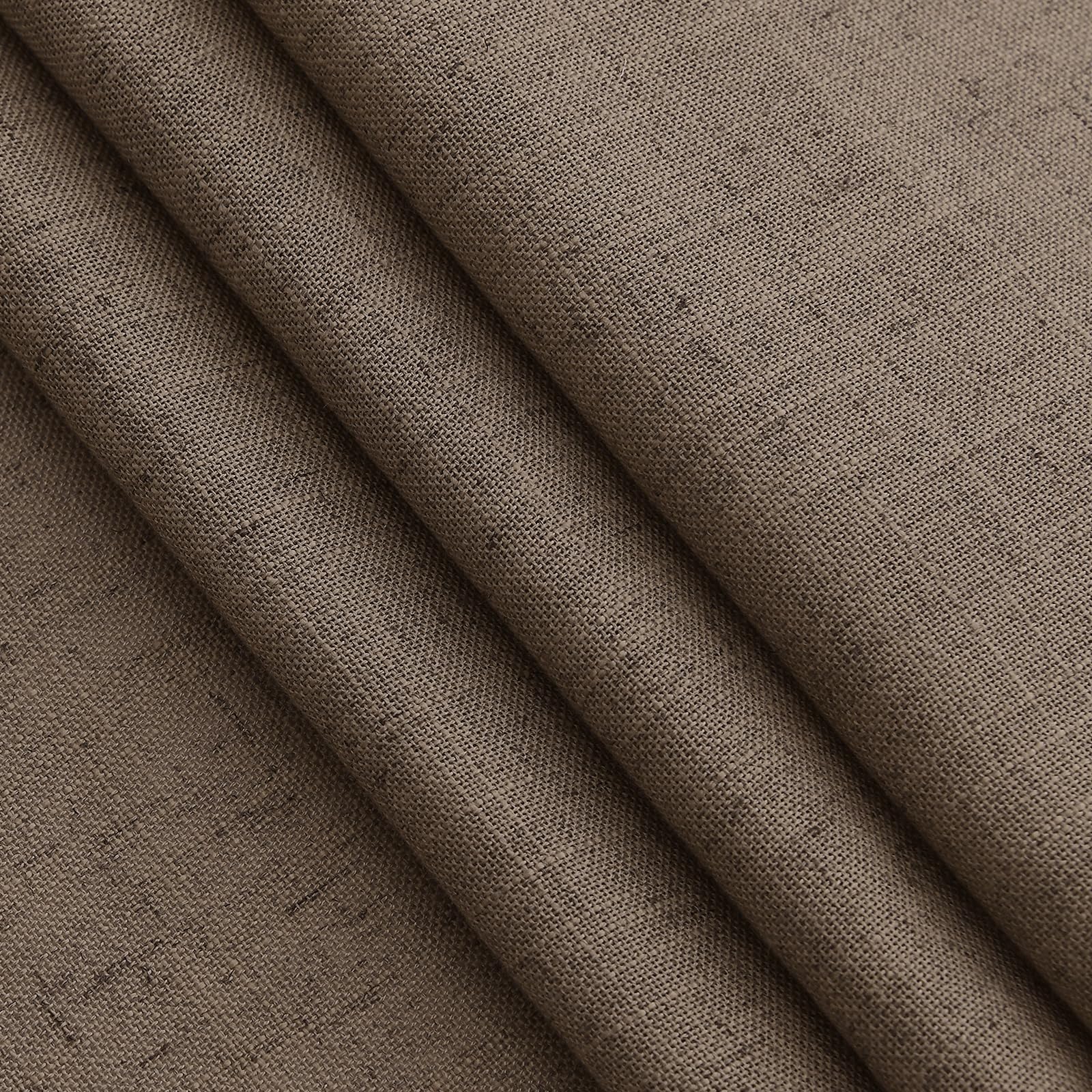 Light Brown Linen Curtains 120 Inch Extra Long for Living Room Back Tab Light Filtering Semi Sheer Drapes Modern Farmhouse Boho Decor Cotton Textured Curtain for Floor to Ceiling High Window 52x120