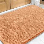 OLANLY Dog Door Mat for Muddy Paws 30x20, Absorbs Moisture and Dirt, Absorbent Non-Slip Washable Doormat, Quick Dry Chenille Mud Mat for Dogs, Entry Indoor Entryway Carpet for Inside Floor, Orange