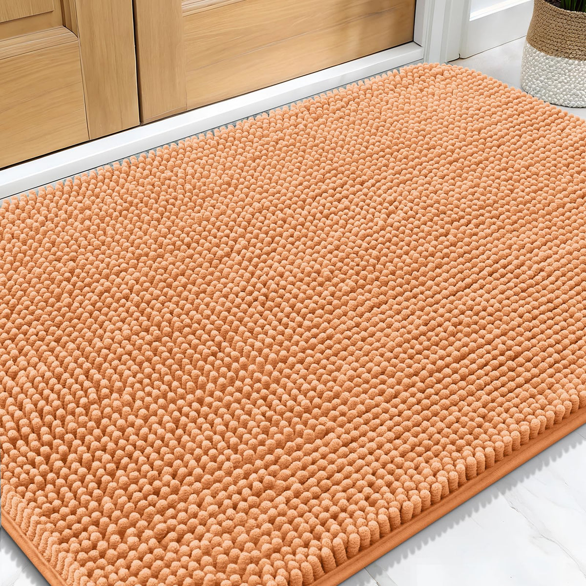 OLANLY Dog Door Mat for Muddy Paws 32x20, Super Absorbent Chenille Mud Mat