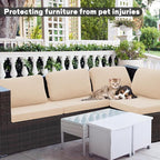 8Pcs Outdoor Cushion Covers, Patio Cushion Covers,Stretch Elastic Slipcovers, Replacement Washable & Reusable Furniture Protector for Patio Couch,Thick Jacquard Fabric(Beige, Cover Only)