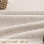 Guken Oatmeal 100% Blackout Curtains 108 Inch Length 2 Panels Set for Living Room Bedroom Back Tab Thermal Insulated Black Out Linen Drapes Room Darkening Window Curtains 108 Inches Long