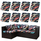 SUKAIKEQA 8PCS Patio Cushion Covers.Patio Furniture Couch SeatSlipcovers