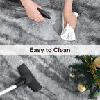 TWINNIS Super Soft Shaggy Rugs Fluffy Carpets, 6x9 Feet, Indoor Modern Plush Area Rugs for Living, Bed Room Kids Room Nursery Home Decor, Upgrade Anti-Skid Rectangular Fuzzy Rug, Grey Black