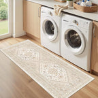 zesthome 2x6 Runner Rug Non Slip,Washable Hallway Runner Rug,Beige