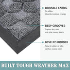 Bulijojo Sturdy Front Entrance Doormats,Durable Heavy Duty Welcome Mat,Thick Absorbent Natural Rubber Non Slip Mat,Easy Clean Entryway Mat Geometric Grey 23"x35"