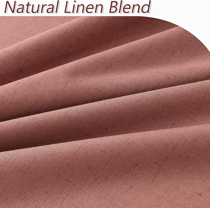 Guken 100% Blackout Curtains 100 Inch Length 2 Panels Set for Girls Bedroom Back Tab Thermal Insulated Black Out Linen Drapes Room Darkening Window Curtains 100 Inches Long,Dusty Rose